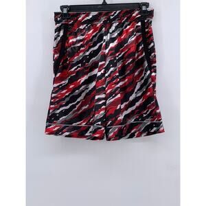 AND1 Men's Black-Red-White Printed Basketball Shorts SZ S